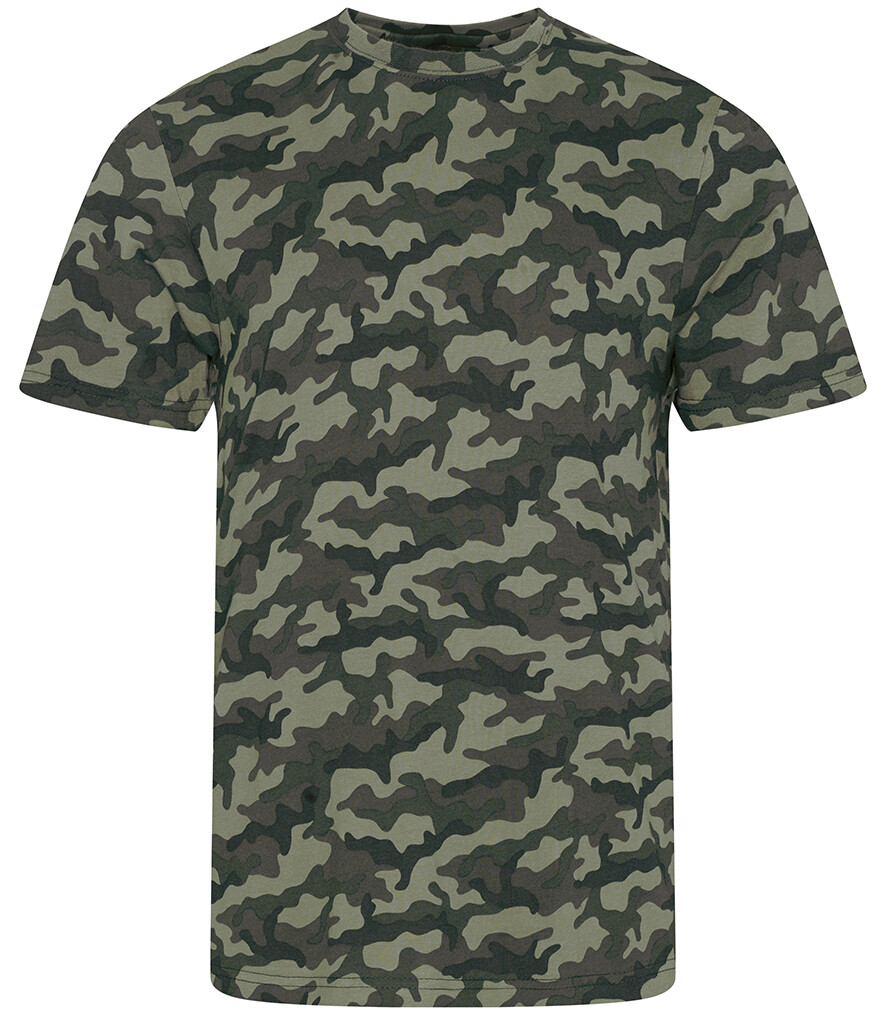 AWDis Camo T-Shirt Mens Camouflague Army Combat Tee Fashion Casual Wear Cotton T