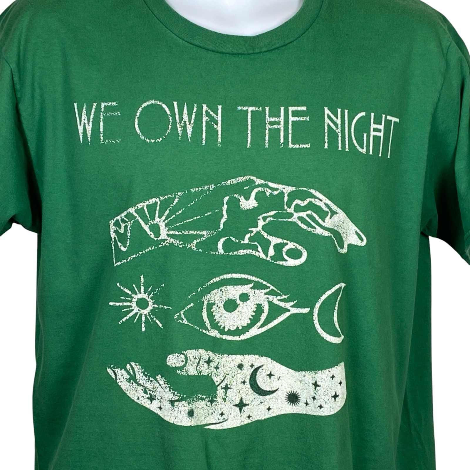 Vintage We Own The Night Graphic T Shirt Mens Size L Green Crewneck Cotton