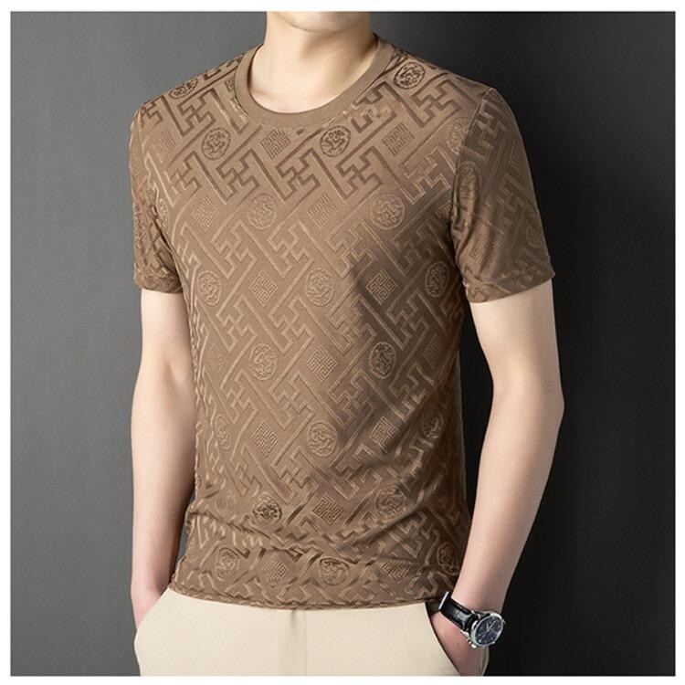 Men’s Breathable Ice Silk T-shirt Lightweight Summer Casual Designer Tee New