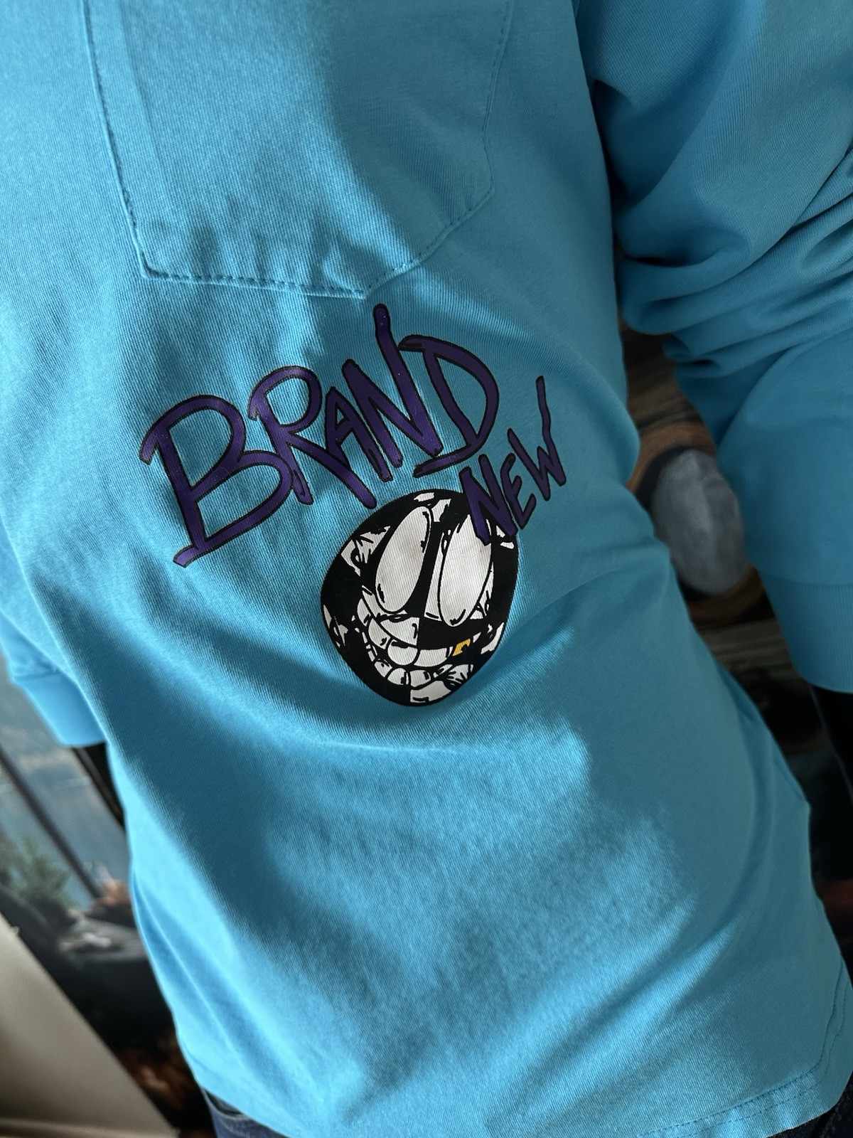 Chrome Hearts Long Sleeve Blue Matty Boy Cotton Tee Size Large “Brain Stain”