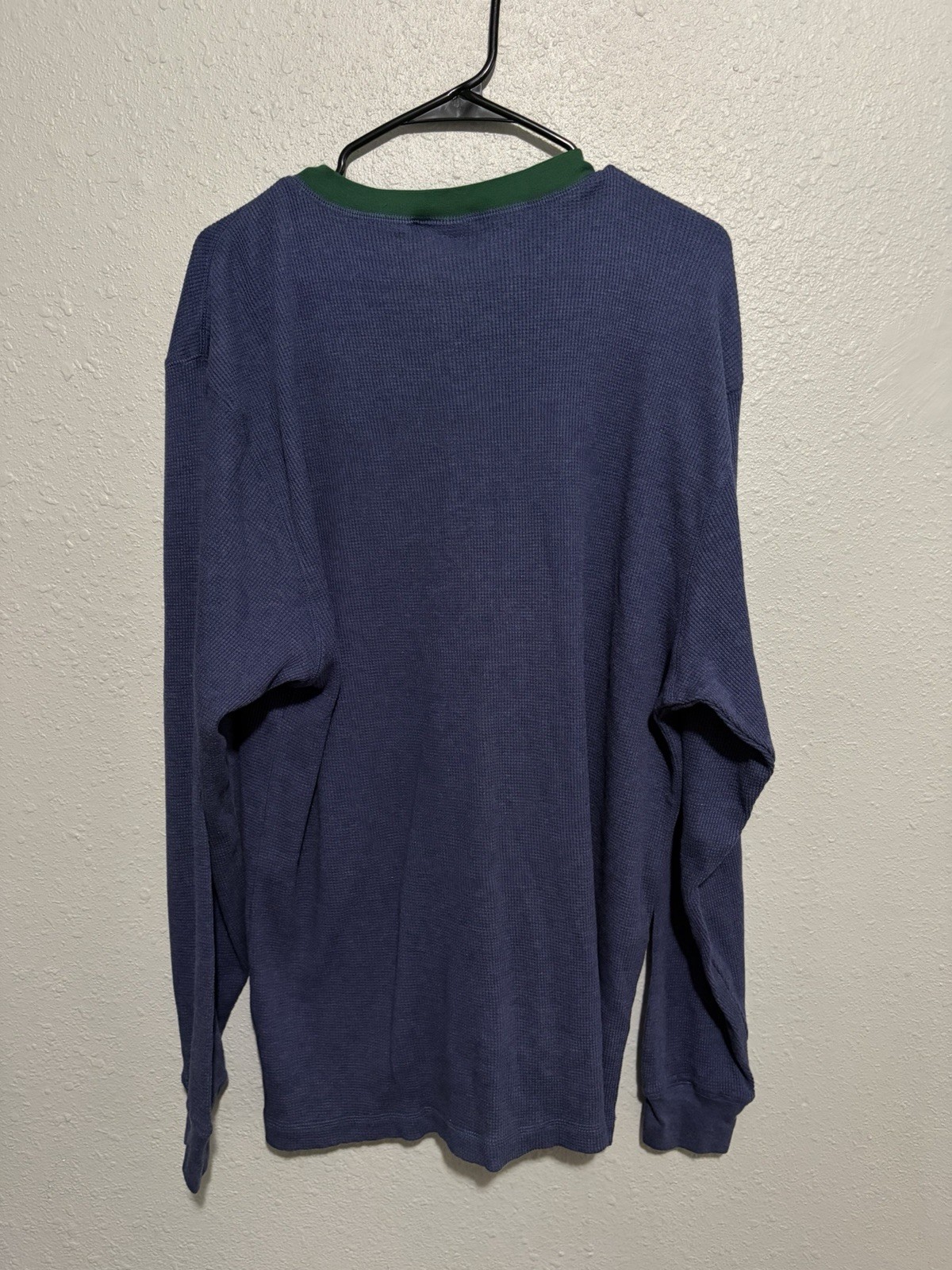 Vintage Disney Store Goofy Embroidered Waffle Knit Henley Shirt Mens Medium