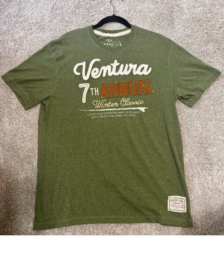 Old Navy Men&rsquo;s Green Ventura 7th Annual Winter Classic Graphic Tee L