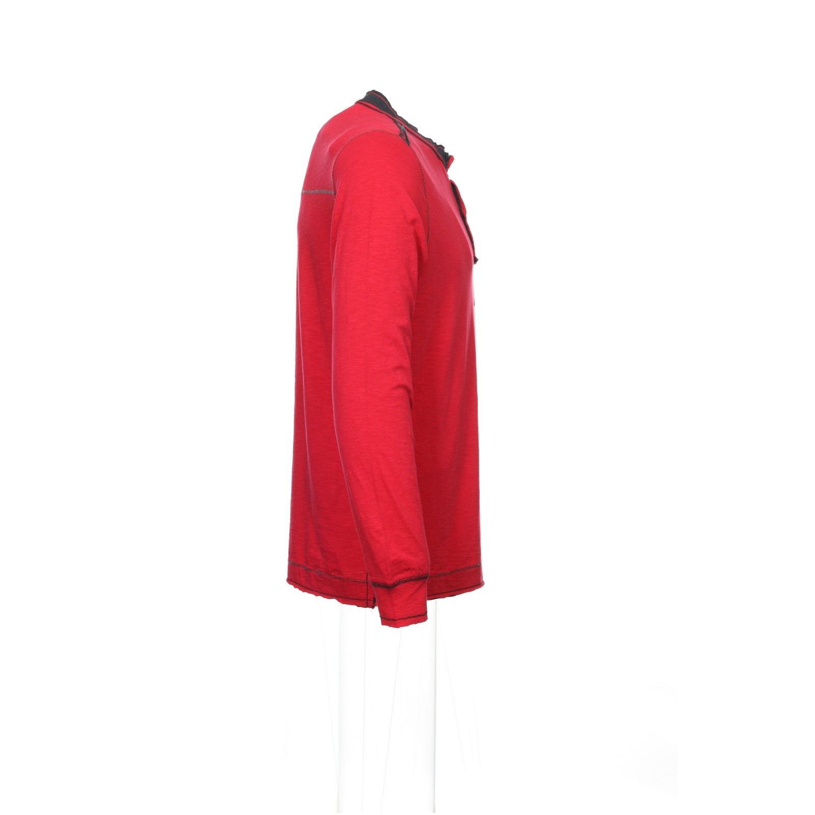 INC International Concepts Mens Henley Shirt M Crimson Leaf 100% Cotton Solid