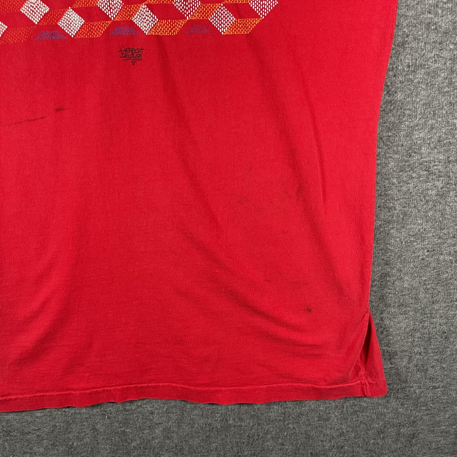 Vintage El Salvador Herbert Aguilar Graphic Shirt Mens Large Red Tourist Tee 80s