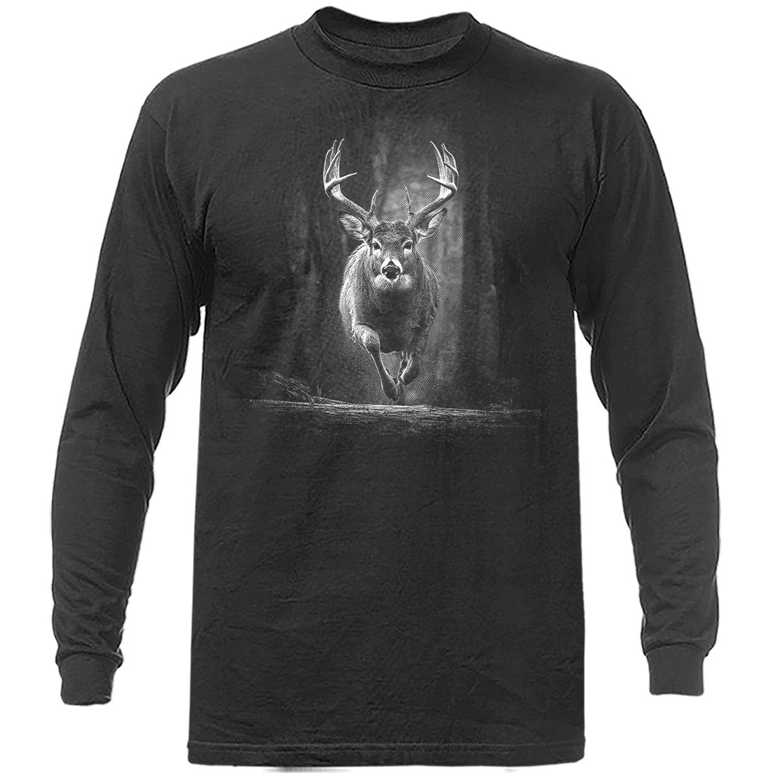 Front Facing Buck Whitetail Deer Hunting Wildlife Wilderness Long Sleeve