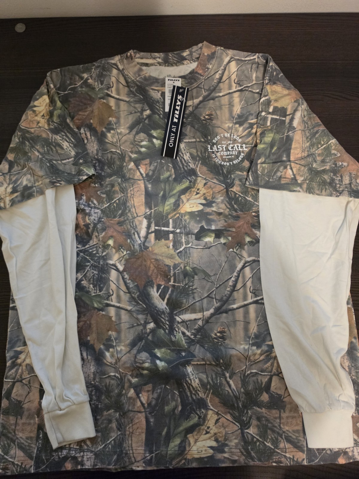 Last Call Camo With White Long Sleeves Men&rsquo;s Size 2XL NWT
