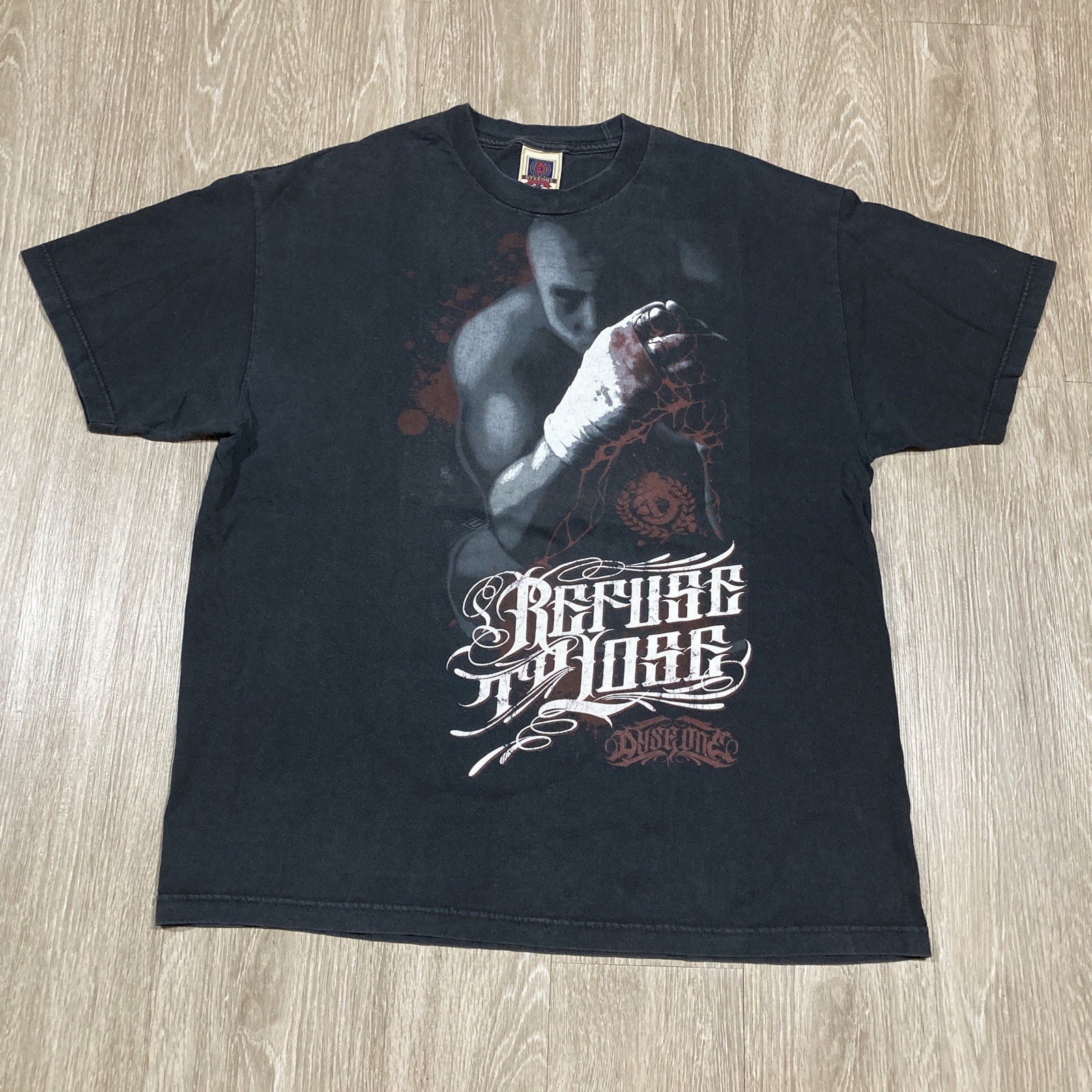 Dyse One Shirt XL 00s Y2k Refuse To Lose Fighting Fighter Graffiti Tee