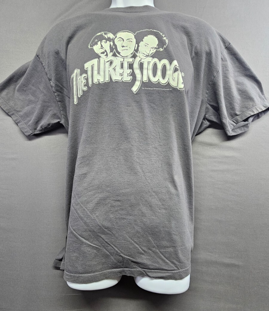 The Three Stooges T-Shirt short sleeve gray no size label XL