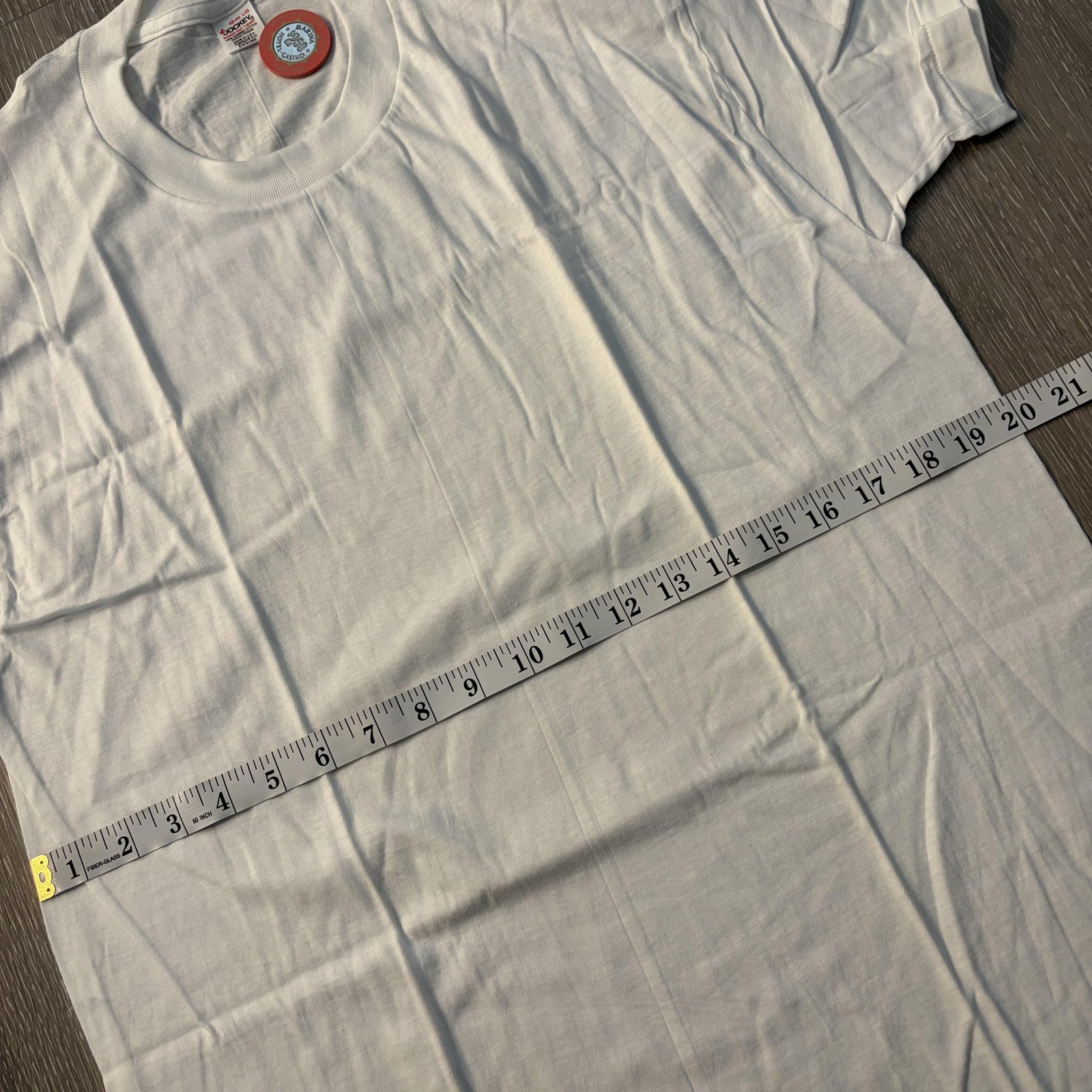 Jockey Shirt Mens Large White Power Knit Blank Tee T-Shirt Crewneck USA