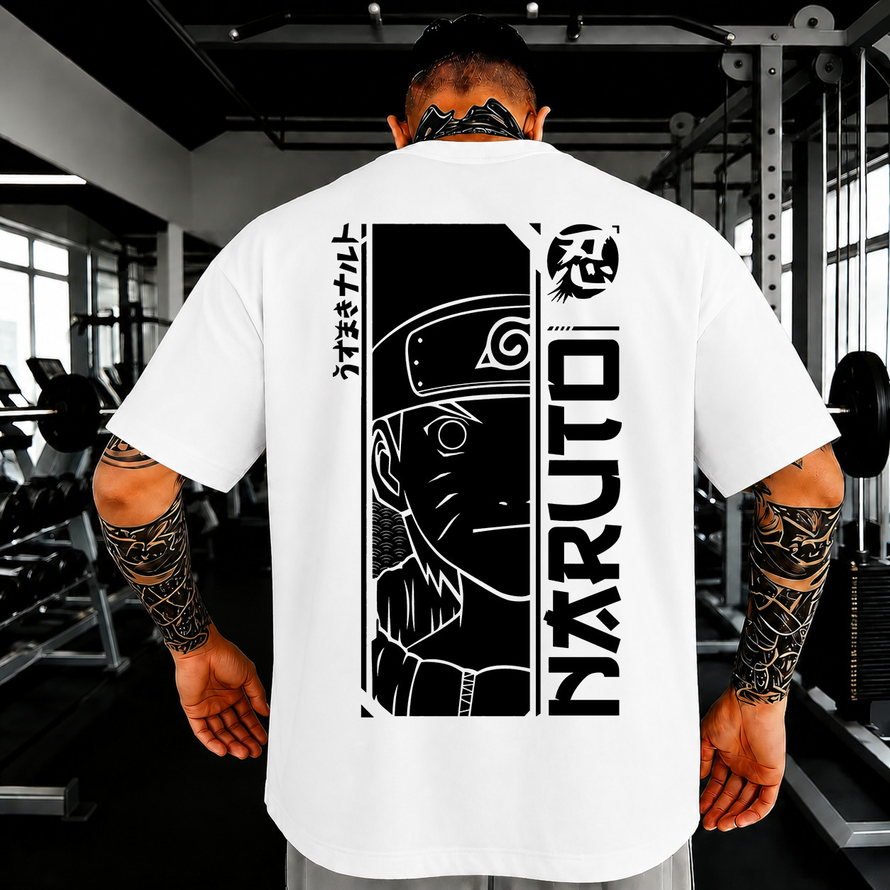Oversized Graphic T-Shirt Men Streetwear Japanese Anime Printed Cotton Tee Top