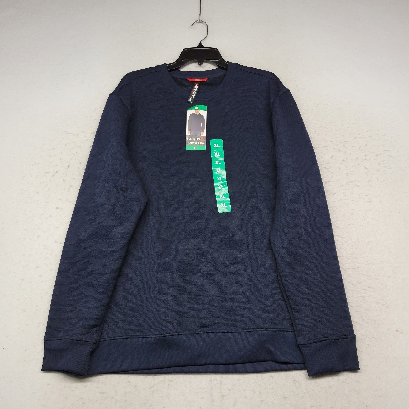 Gerry Shirt Mens Extra Large Blue Textured Crew Stretch Long Sleeve Outdoor New