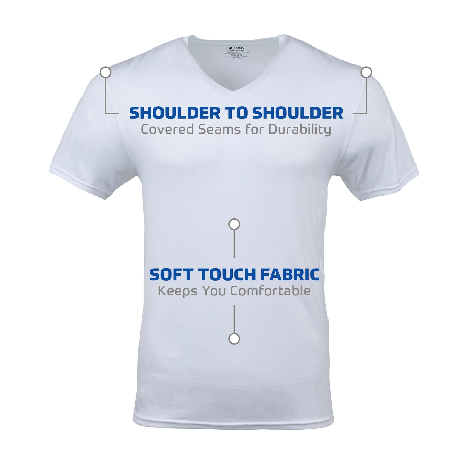 6-pack Men&rsquo;s Comfortable Jersey 100% Cotton V-Neck T-Shirts,X-Large White
