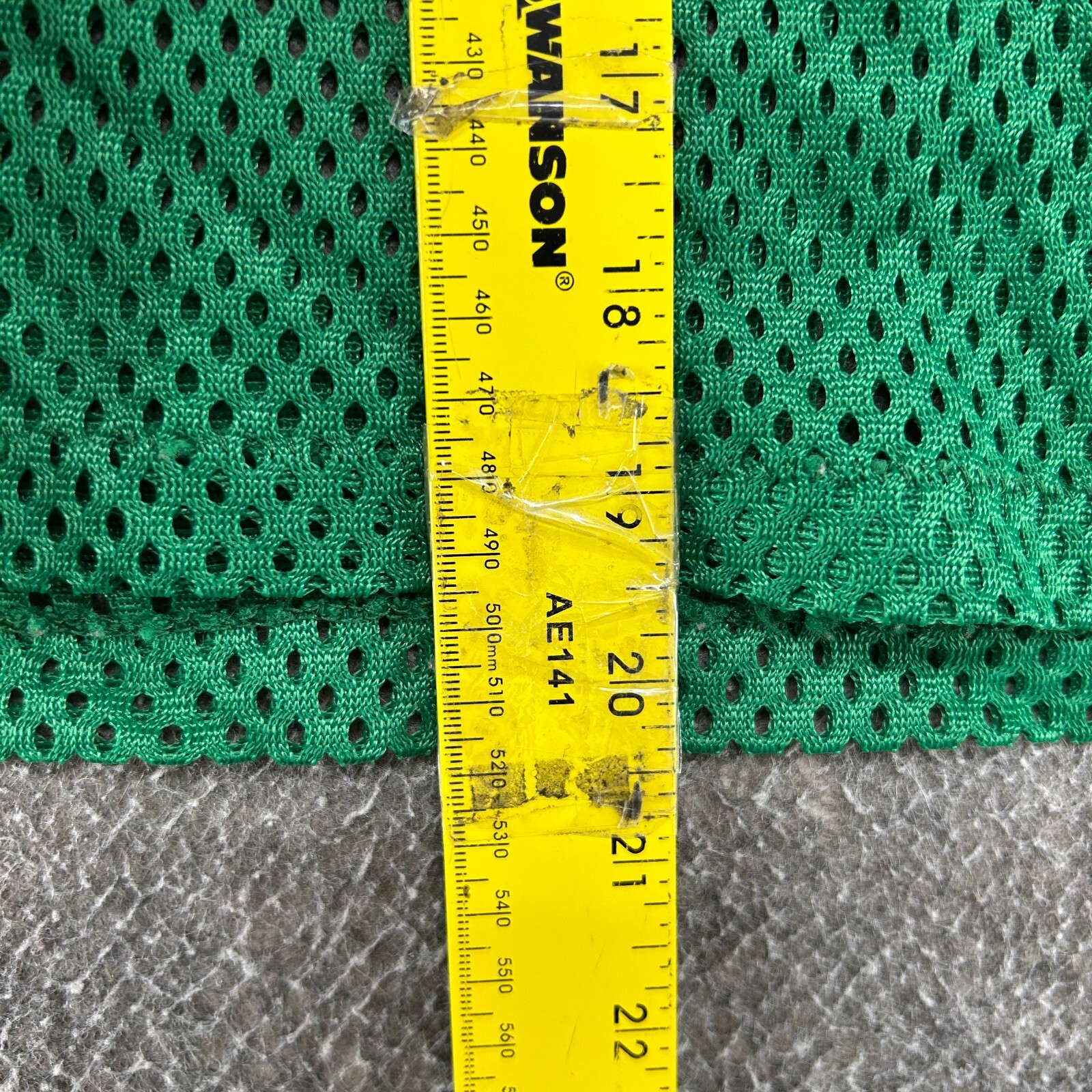 VINTAGE Fab Knit Jersey Mens Small Green Cropped Crop Mesh Football Nylon 90s