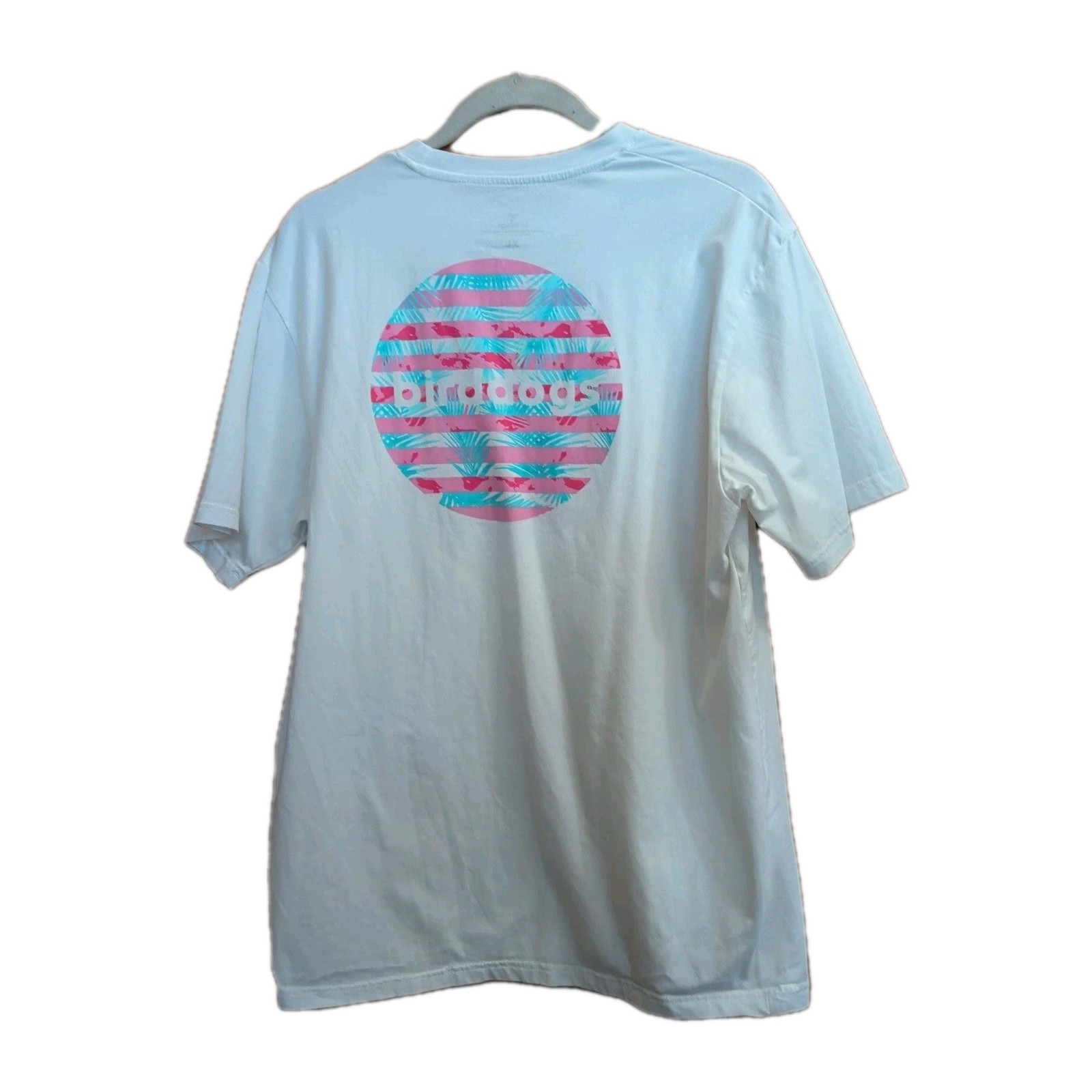 Birddogs T-Shirt Mens Sz XL White Tropical Preppy Coastal Beachy Athleisure