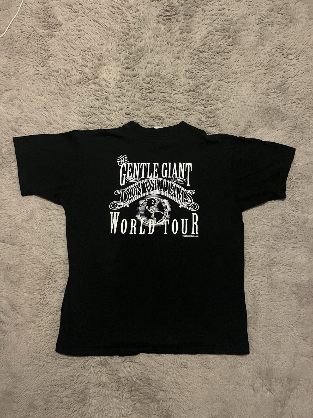 Size XL 1999 Don Williams The Gentle Giant World Tour Black T-Shirt Tee WCW Tag