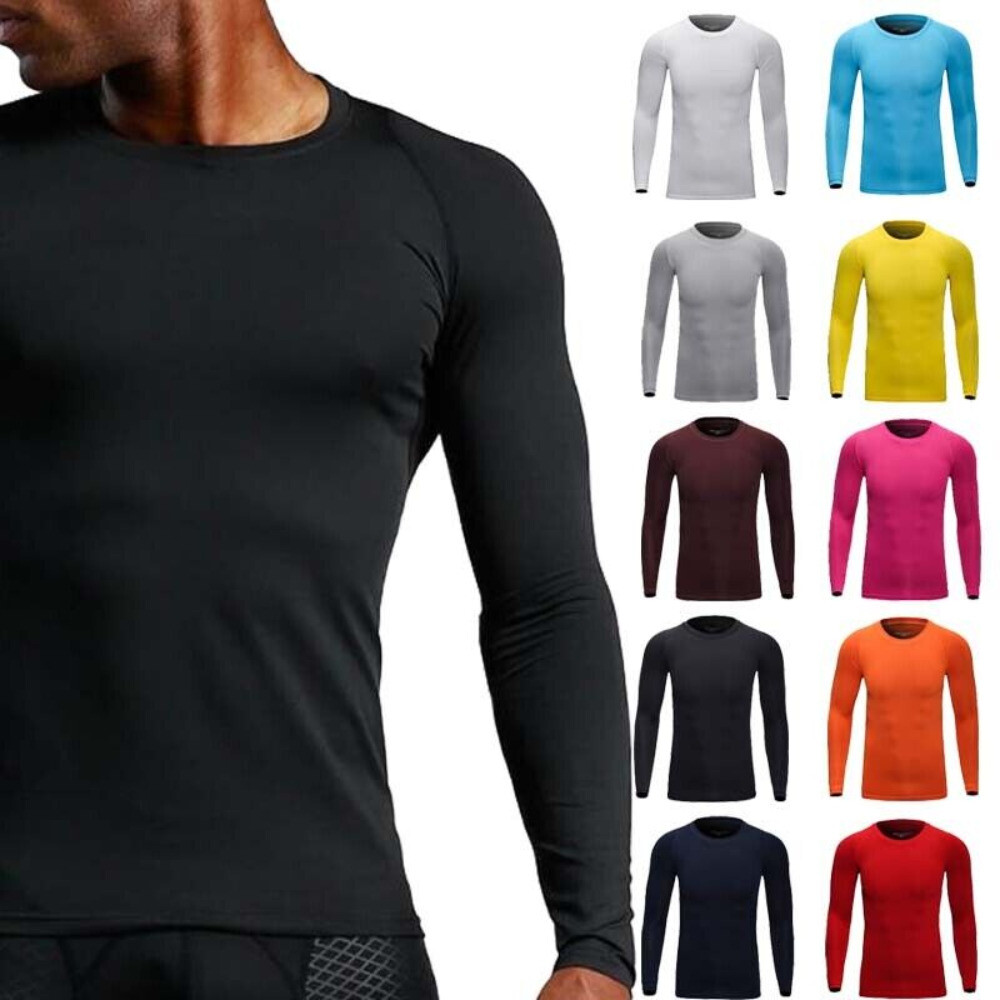 Men&rsquo;s Quick Dry T-Shirt Top Long Sleeve Winter Thermal Undershirt Sports Tops US