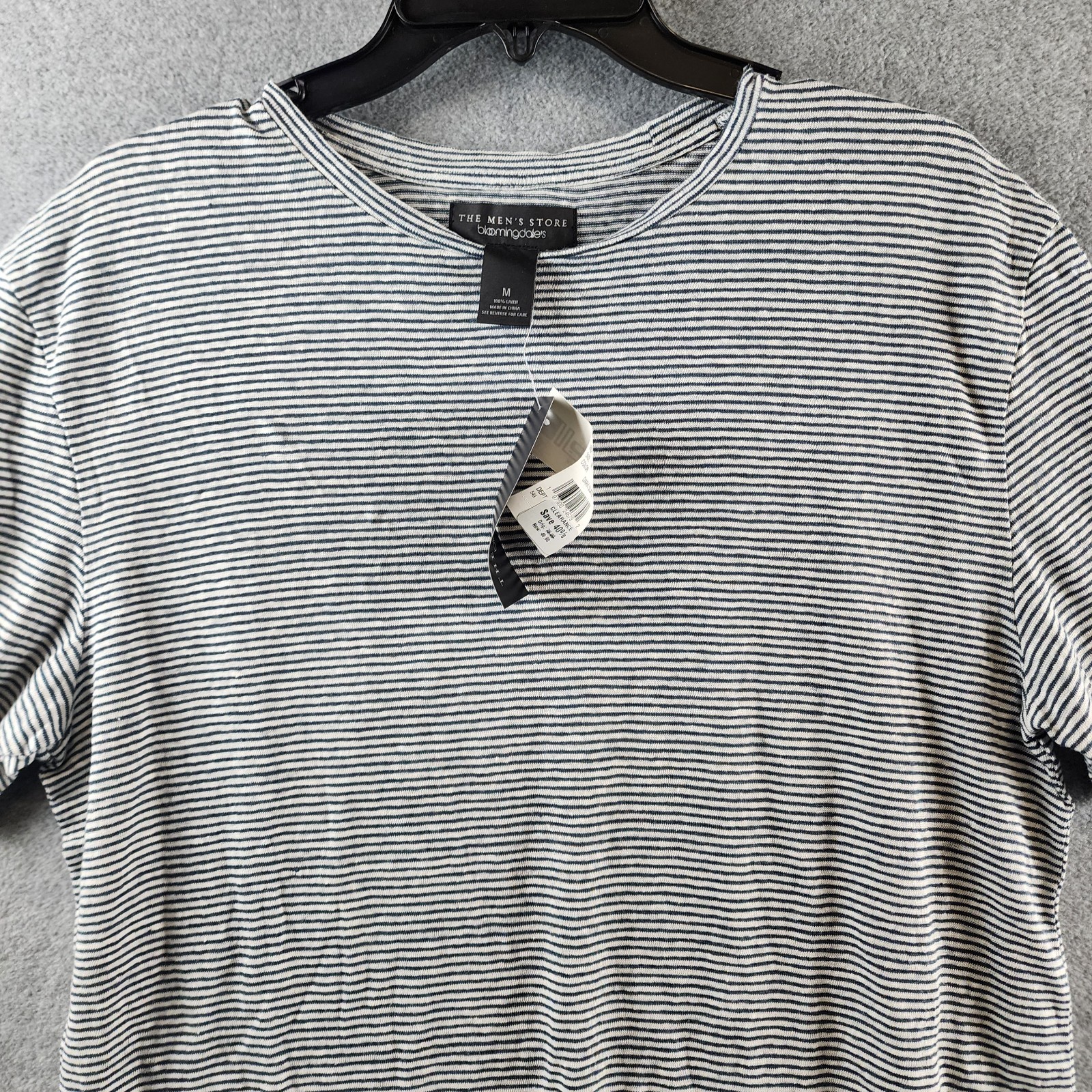 The Men&rsquo;s Store at Bloomingdale&rsquo;s Striped Linen Tee Men&rsquo;s Size Medium Dark Slate