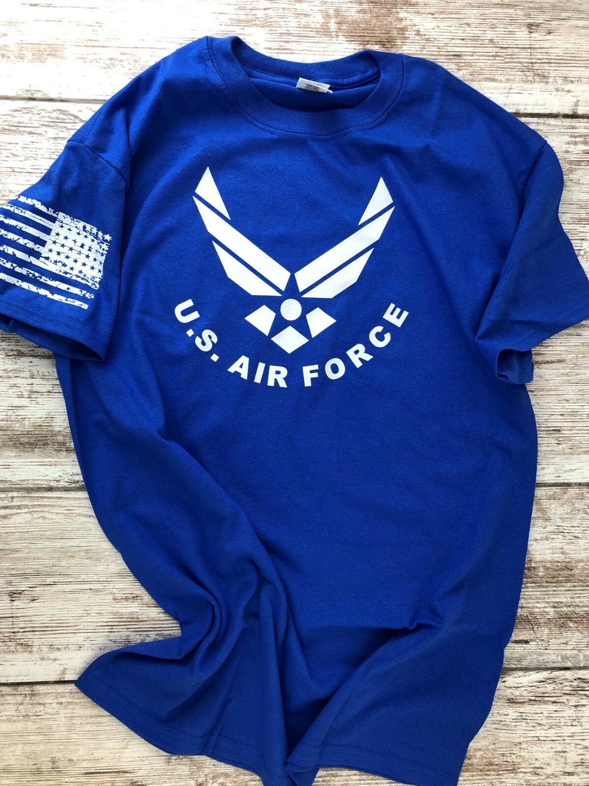Air-Force T Shirt with Flag on Shoulder s m l xl 2xl 3xl 4xl 5XL 112