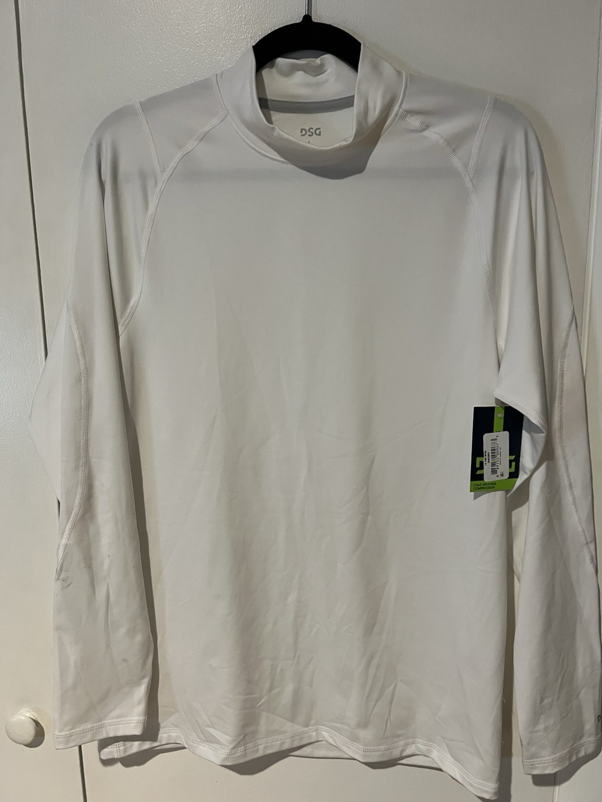 DSG Men&rsquo;s Cold Weather Compression Crew Neck Top White Base Layer Size Large