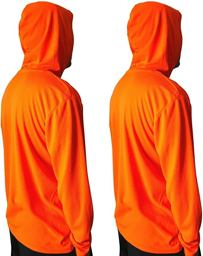 2 PCS in Pack Safety Hoodie Long Sleeve High Visibility Construction Work Shirts