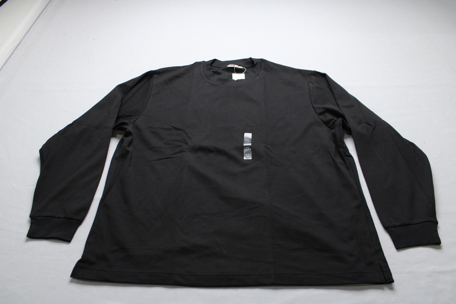 Uniqlo Men&rsquo;s AIRsm Cotton Long Sleeve T-Shirt CN6 09 Black Size 2XL NWT