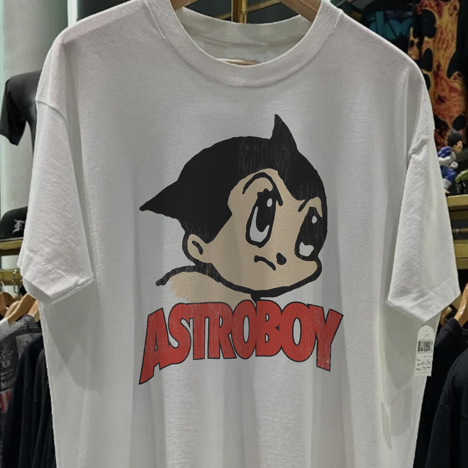 90S Astro Boy Washed T-Shirt White L