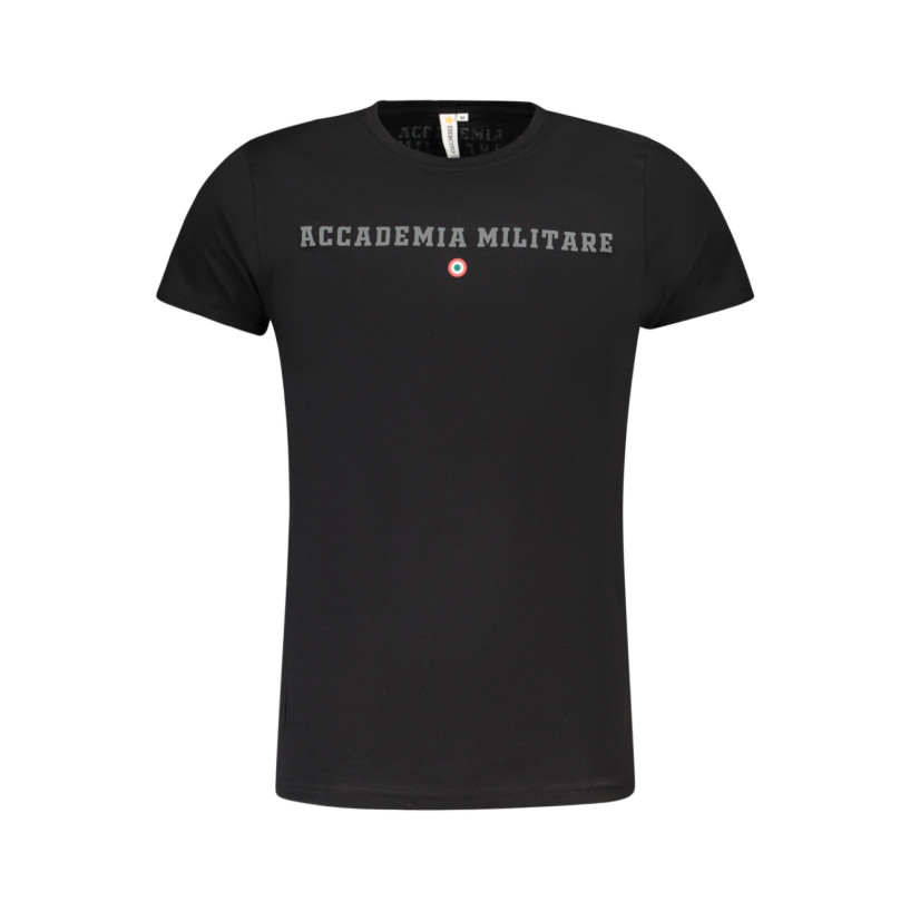 ACCADEMIA MILITARE Men&rsquo;s Black Short Sleeve Cotton Girocollo T-Shirt