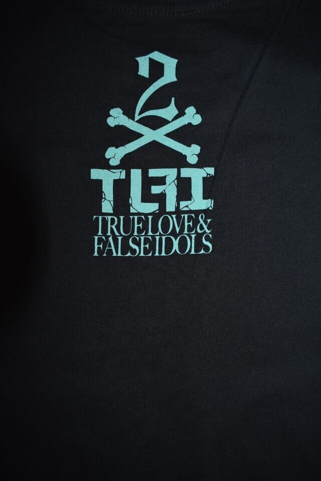 True Love False Idols Mens TLFI Hand Script Black Tee Shirt NWT M, L, XL, 3XL