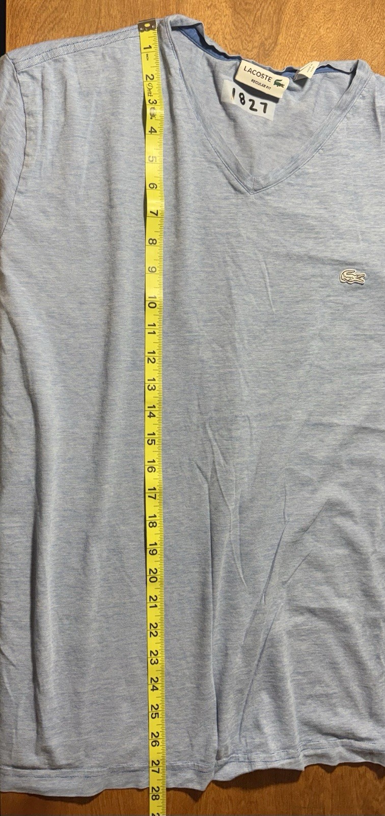 Lacoste Men&rsquo;s Size 3XL (8) Blue w/ White Alligator Logo S/S V-Neck T-Shirt Tee