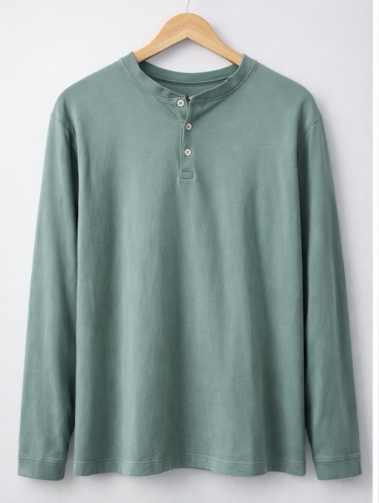 Desert Dunes Weekend Style Henley Shirt 100% Organic Cotton Breathable Luxe L