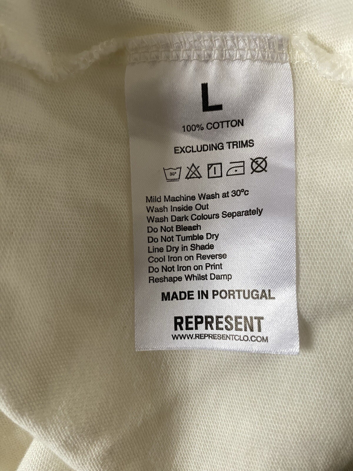 Represent Yacht Club Rare T-shirt Flat White Mens Size L Graphic Tee Genuine NEW