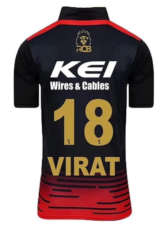 High Quality Polyester Sports T-Shirt RCB Virat 18 Regular Fit Pack of 1
