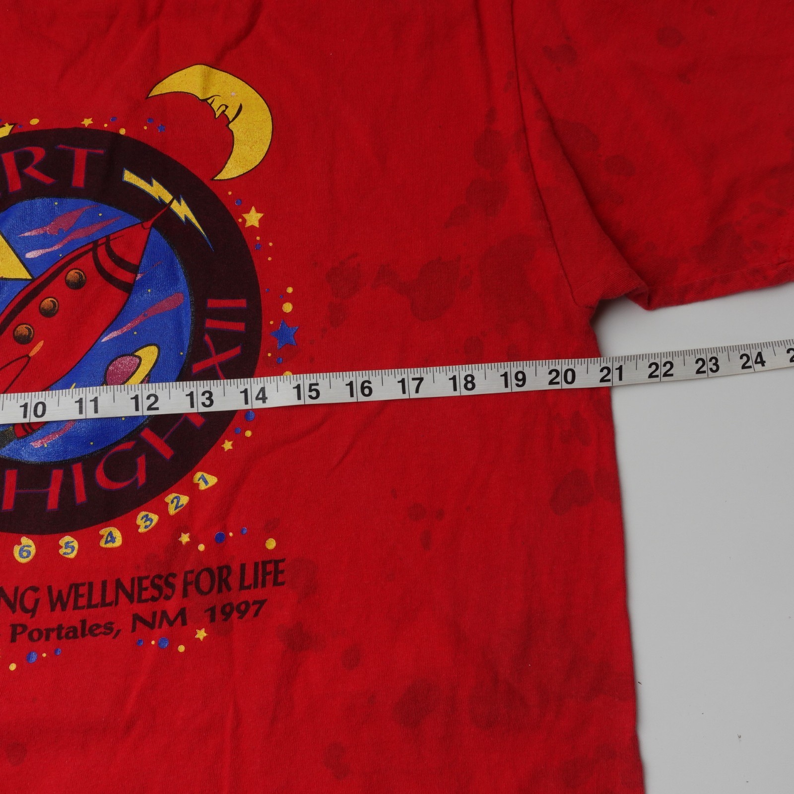 Vintage 90s Desert High Portales New Mexico Enmu T shirt Size Medium 1997 Red