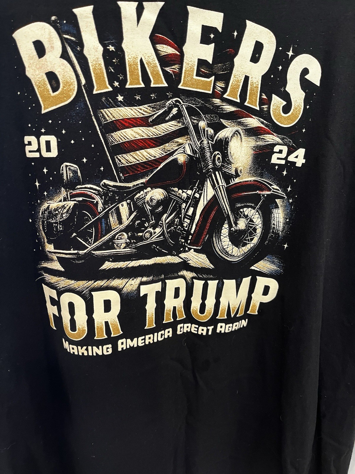 Bikers For Trump 2024 Men&rsquo;s XXL Tee Shirt Black