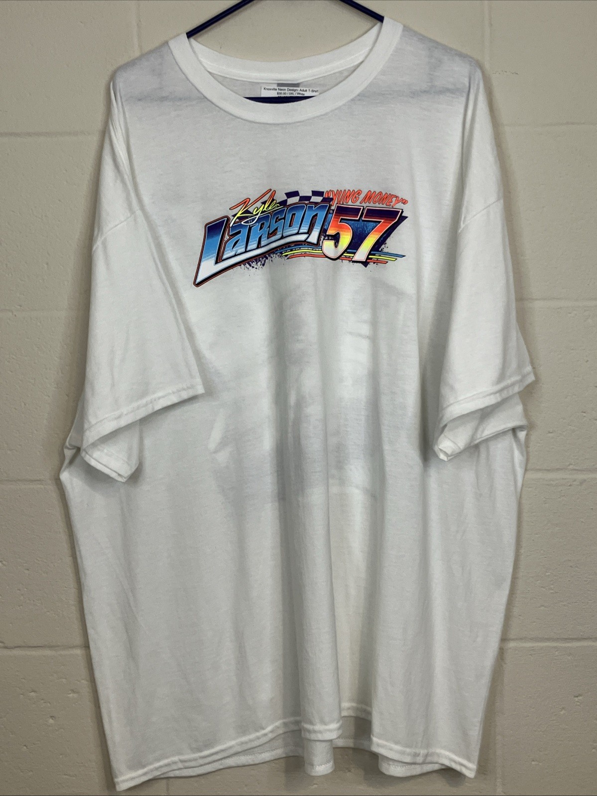 Kyle Larson Yung Money #57 Sprint Car Racing T-Shirt Elk Grove CA 3XL Neon NWT