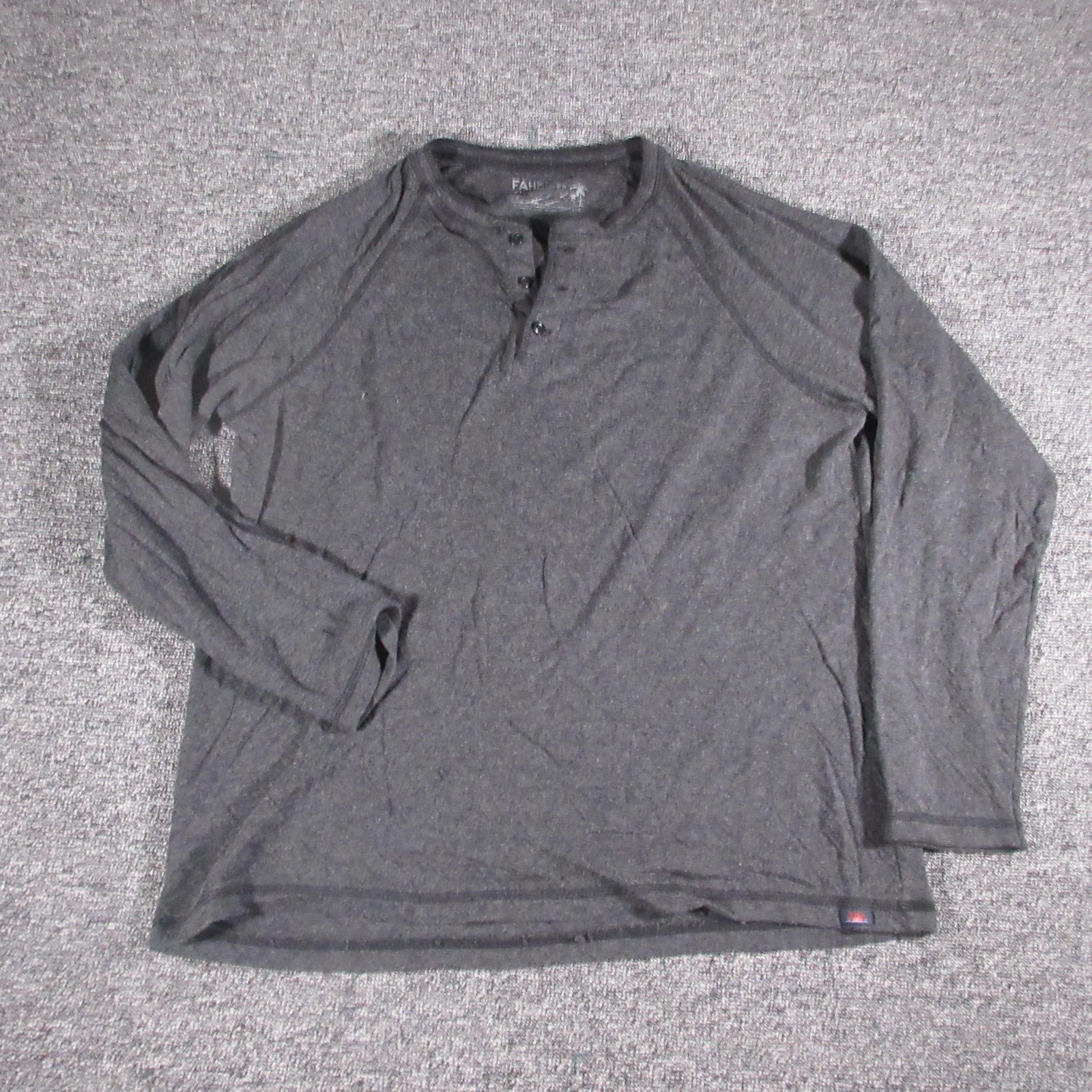 Faherty Shirt Mens Medium Gray Cloud Cotton Henley Long Sleeve Casual Top