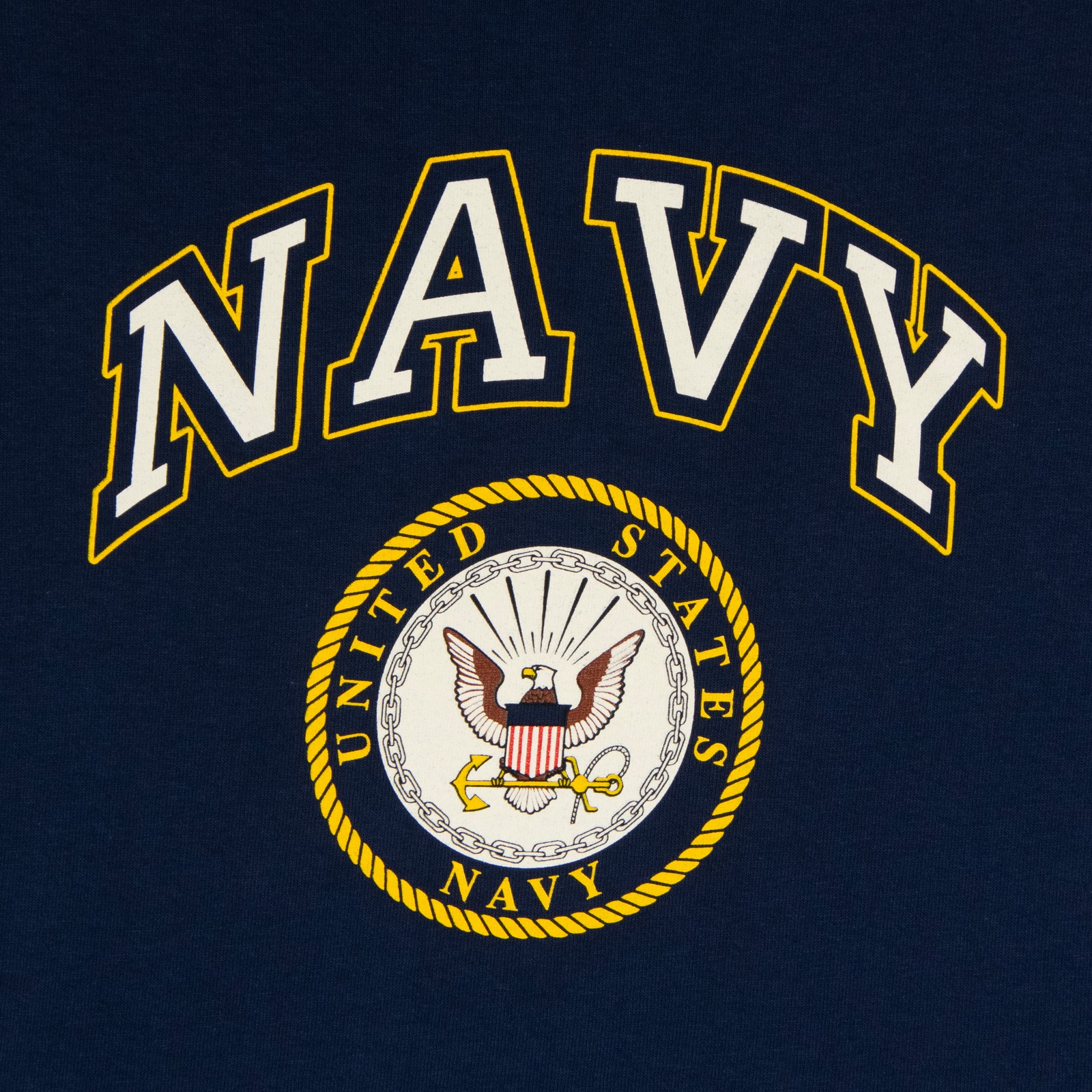 U.S. Navy Emblem Men&rsquo;s Graphic Print Long Sleeve T-Shirt in Navy, XL