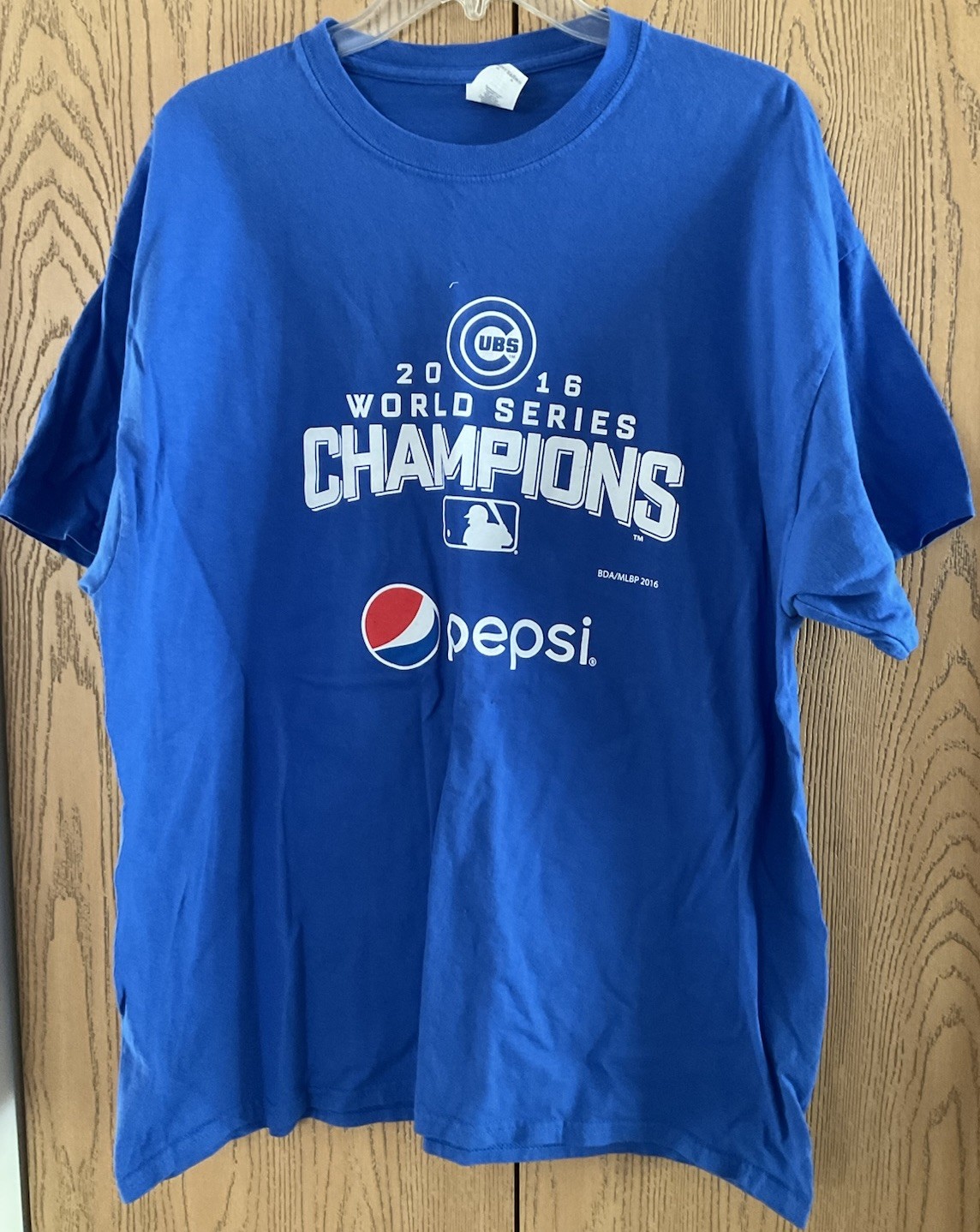 Chicago Cubs shirt mens XL 2016 World Series Champions Pepsi Post season Blue