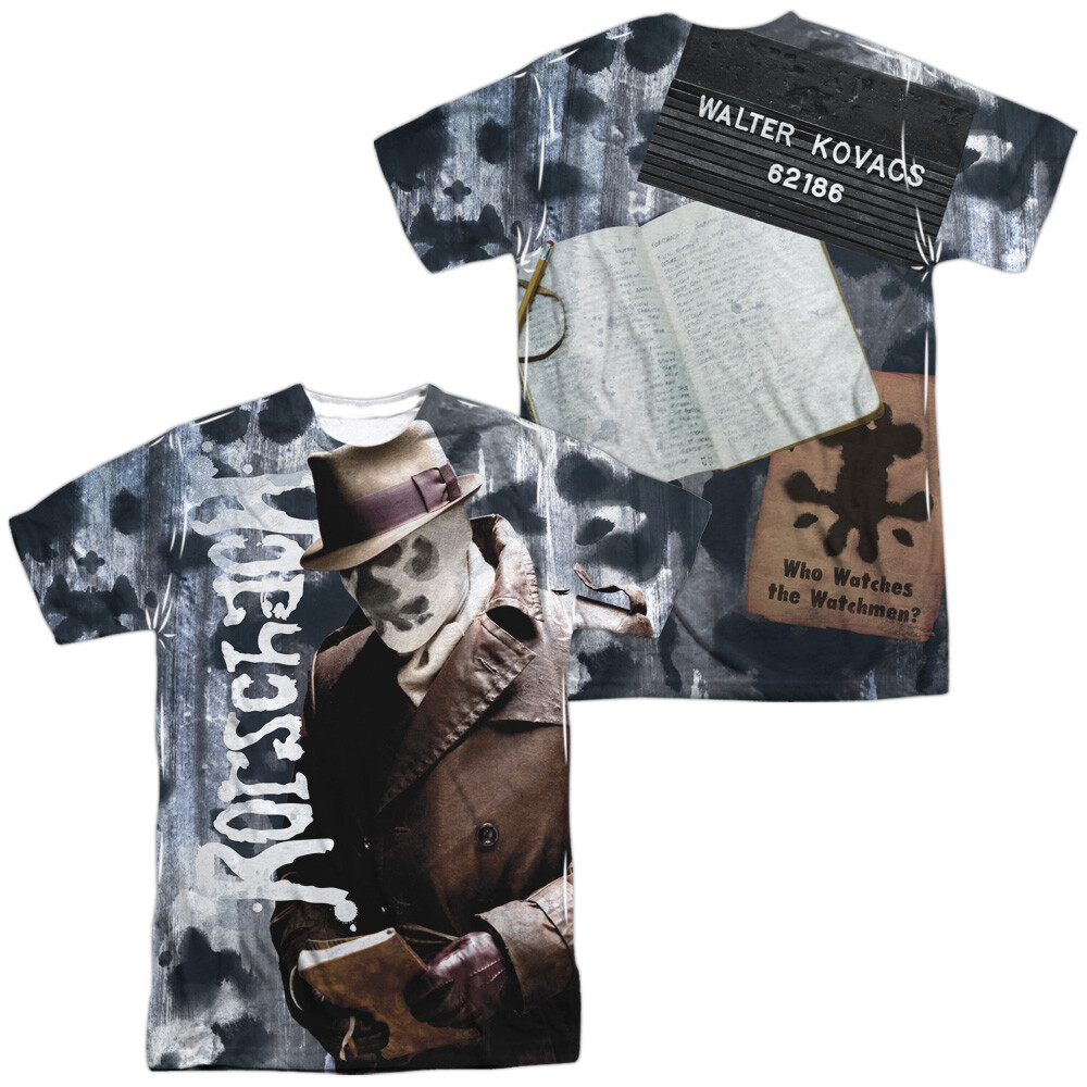 Watchmen Rorschachs Journal Unisex Adult Halloween Costume T Shirt, S-3XL