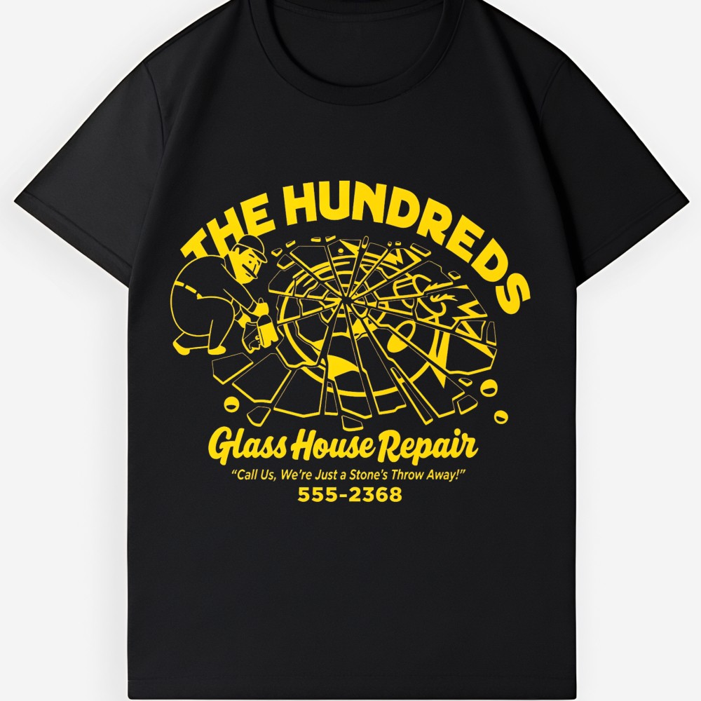 The Hundreds Broken Window Print T-Shirt Retro Workwear Casual Tee for men women