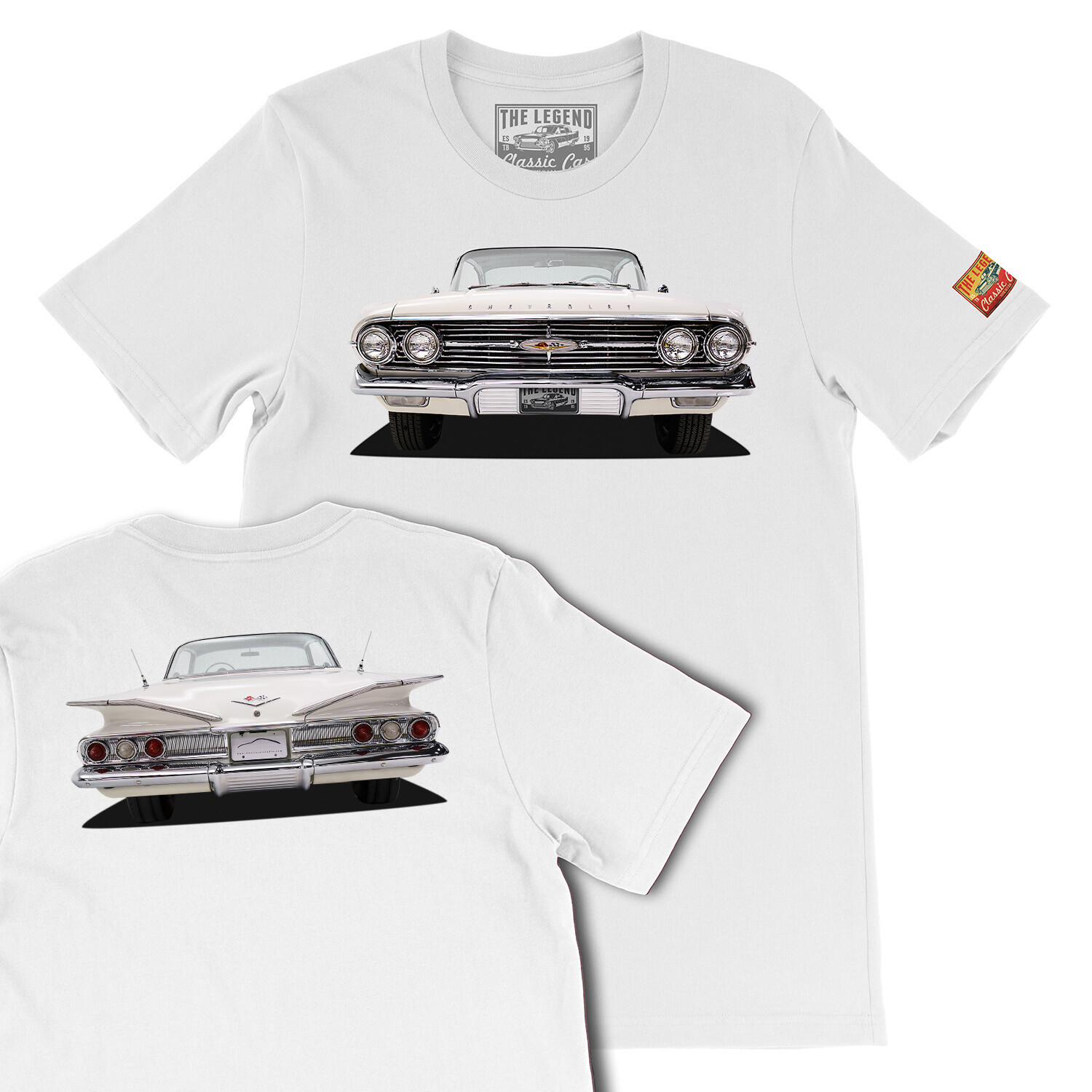 1960 White Chevy Impala The Legend Classic Car, Men&rsquo;s Gift T-shirts