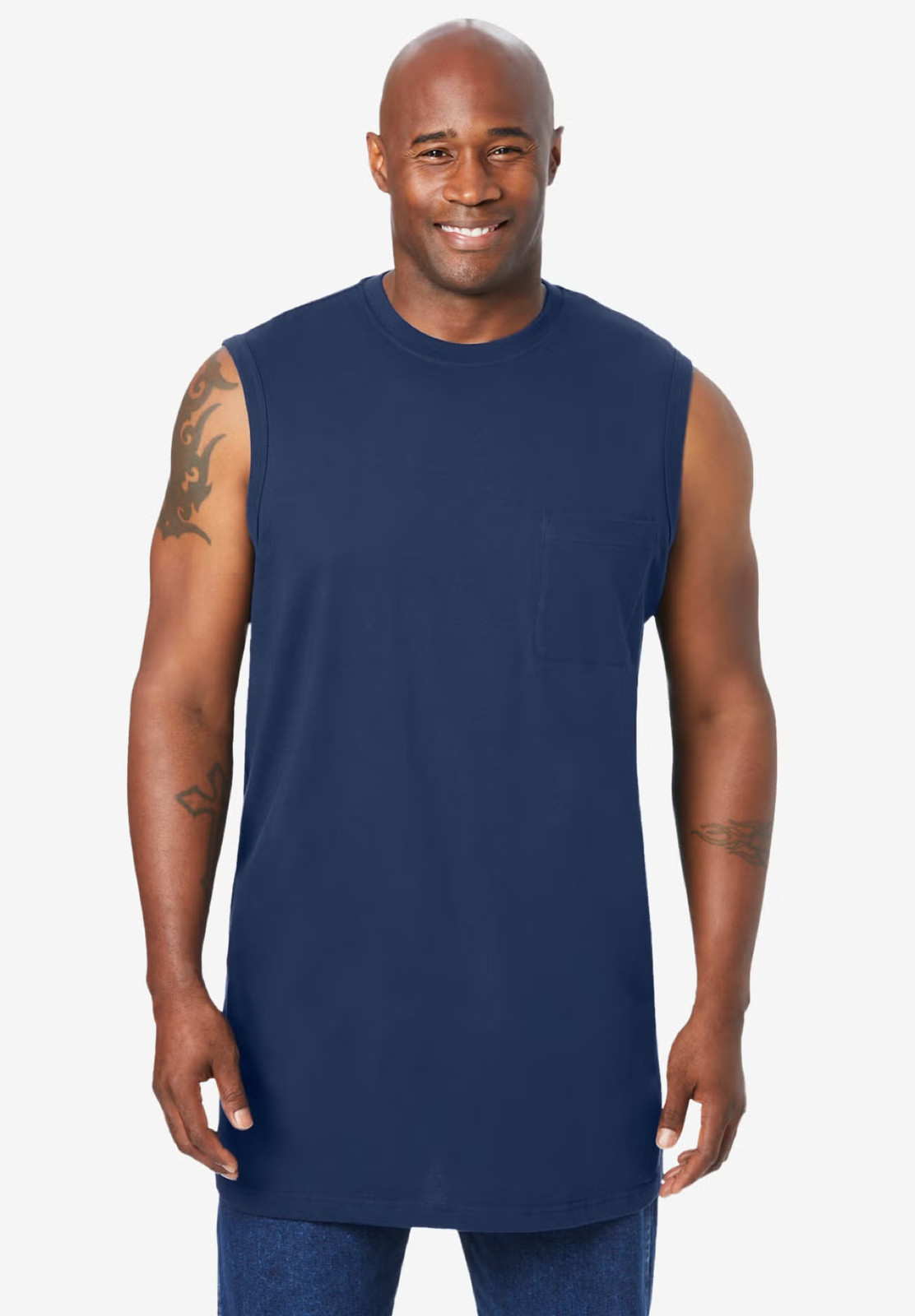KingSize Men&rsquo;s Big & Tall Shrink-Less Longer-Length Lightweight Muscle Pocket