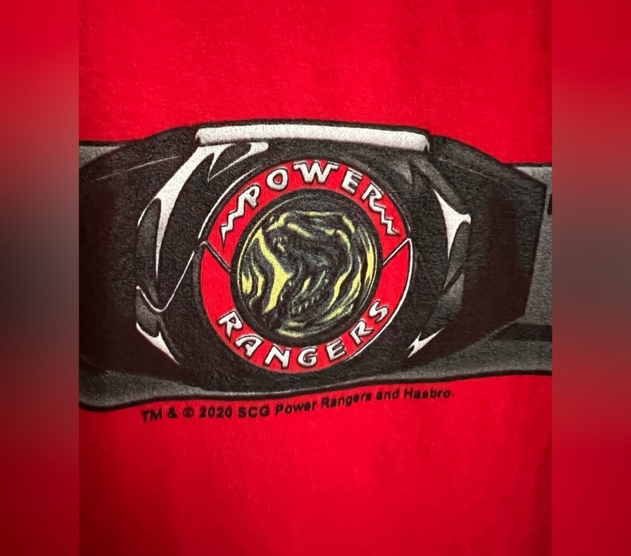 Hasbro Port & Company Cosplay Red Power Ranger Short Sleeve T-Shirt Size XL