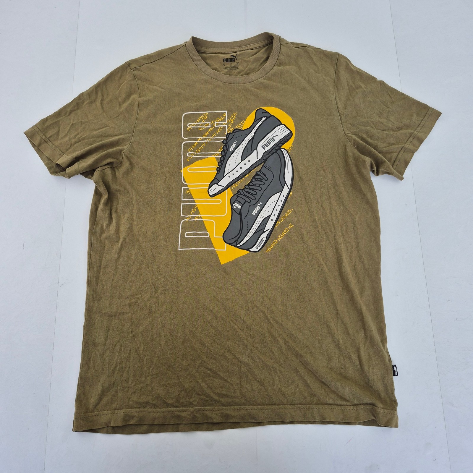 PUMA Graphic T-Shirt Medium Green Men&rsquo;s 100% Cotton Casual Style