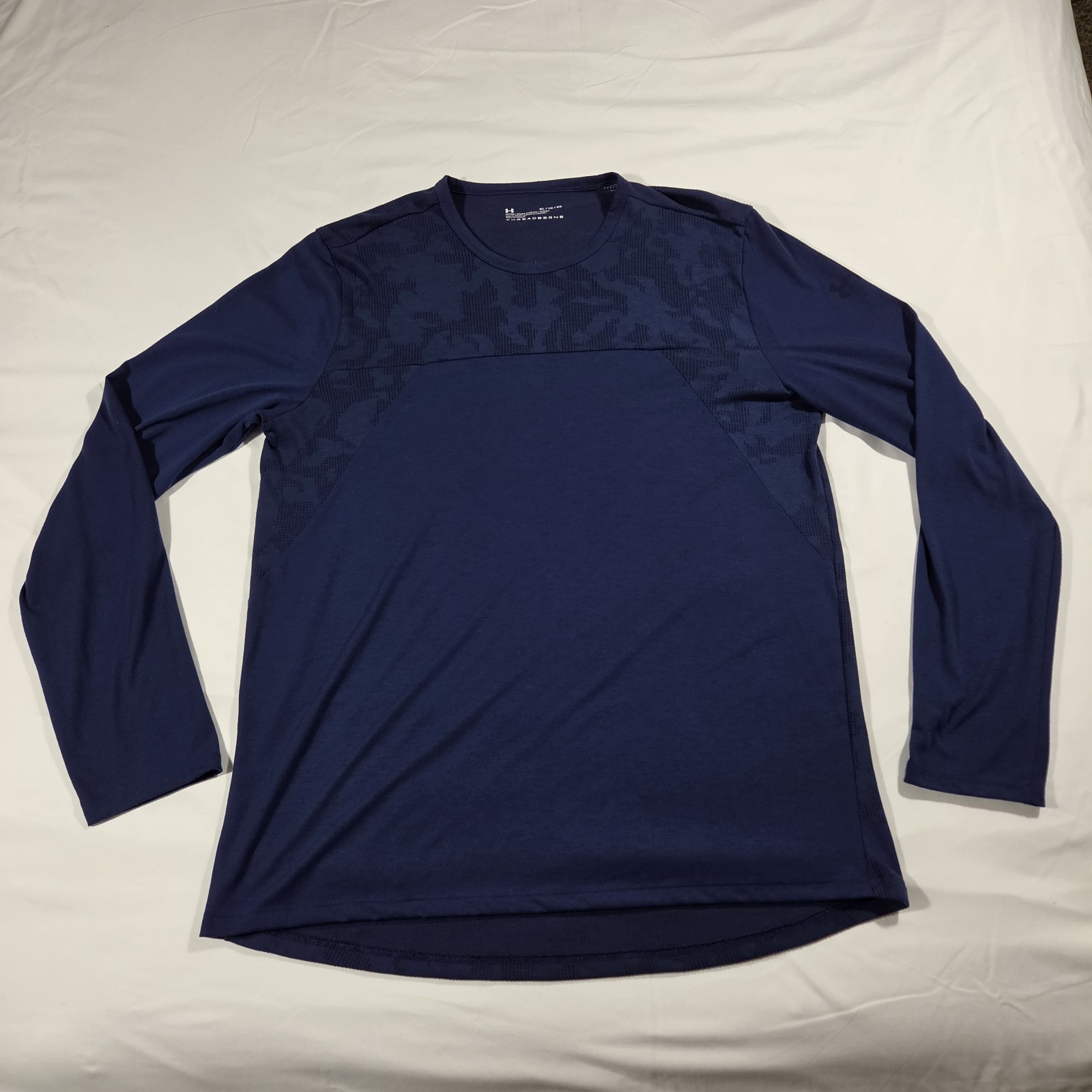 Under Armour Men&rsquo;s Threadborne Long Sleeve Shirt Fitted Blue Long Sleeve Size XL