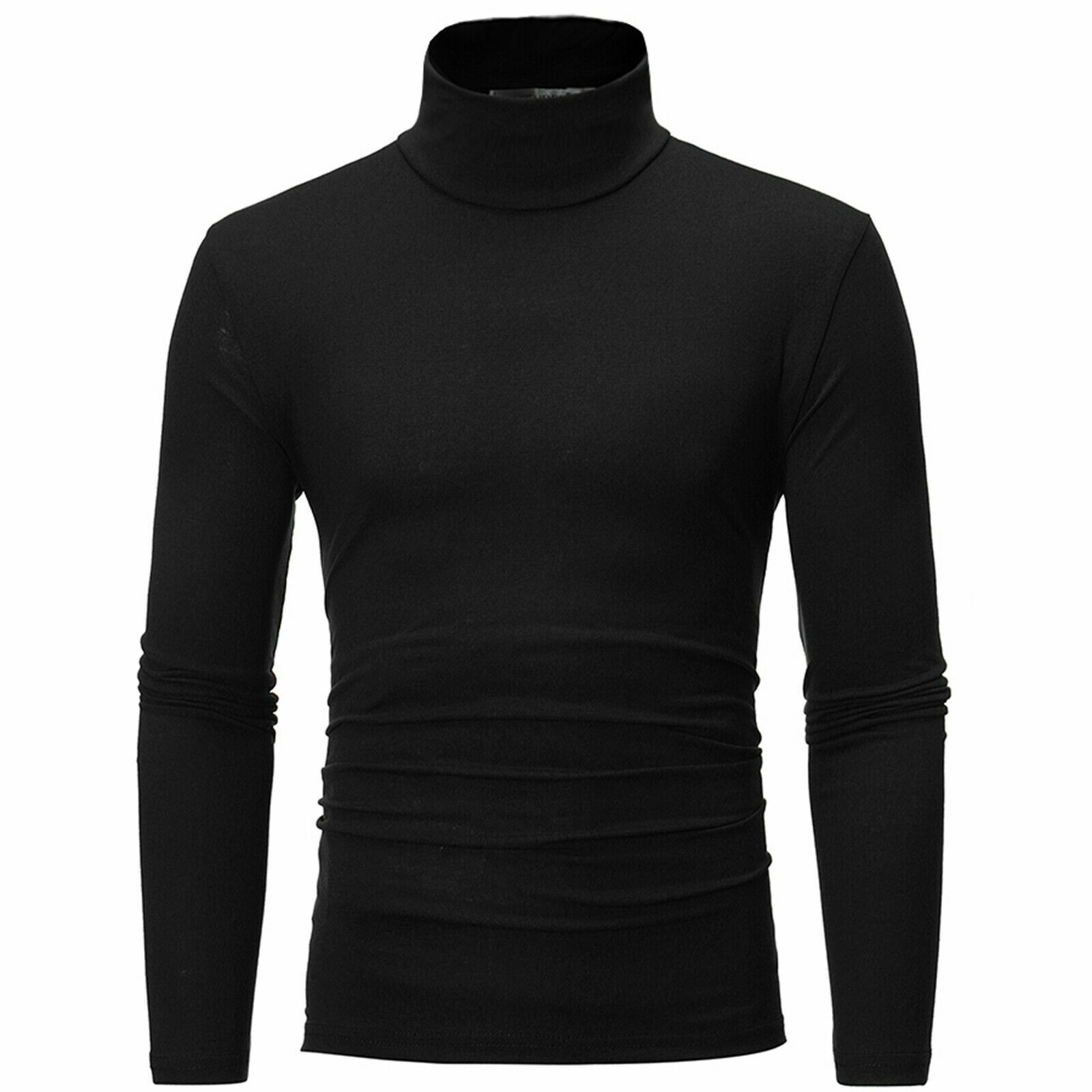 Mens Turtleneck Pullover Long Sleeve Jumper Tops Warm Casual Slim Fit Undershirt