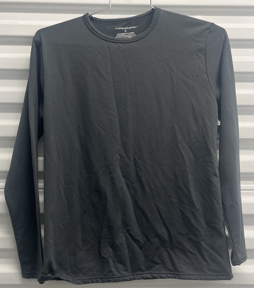 ThermaJohn Long Sleeve Shirt Men&rsquo;s Small Top Gray Polyester Fleece Lined Thermal