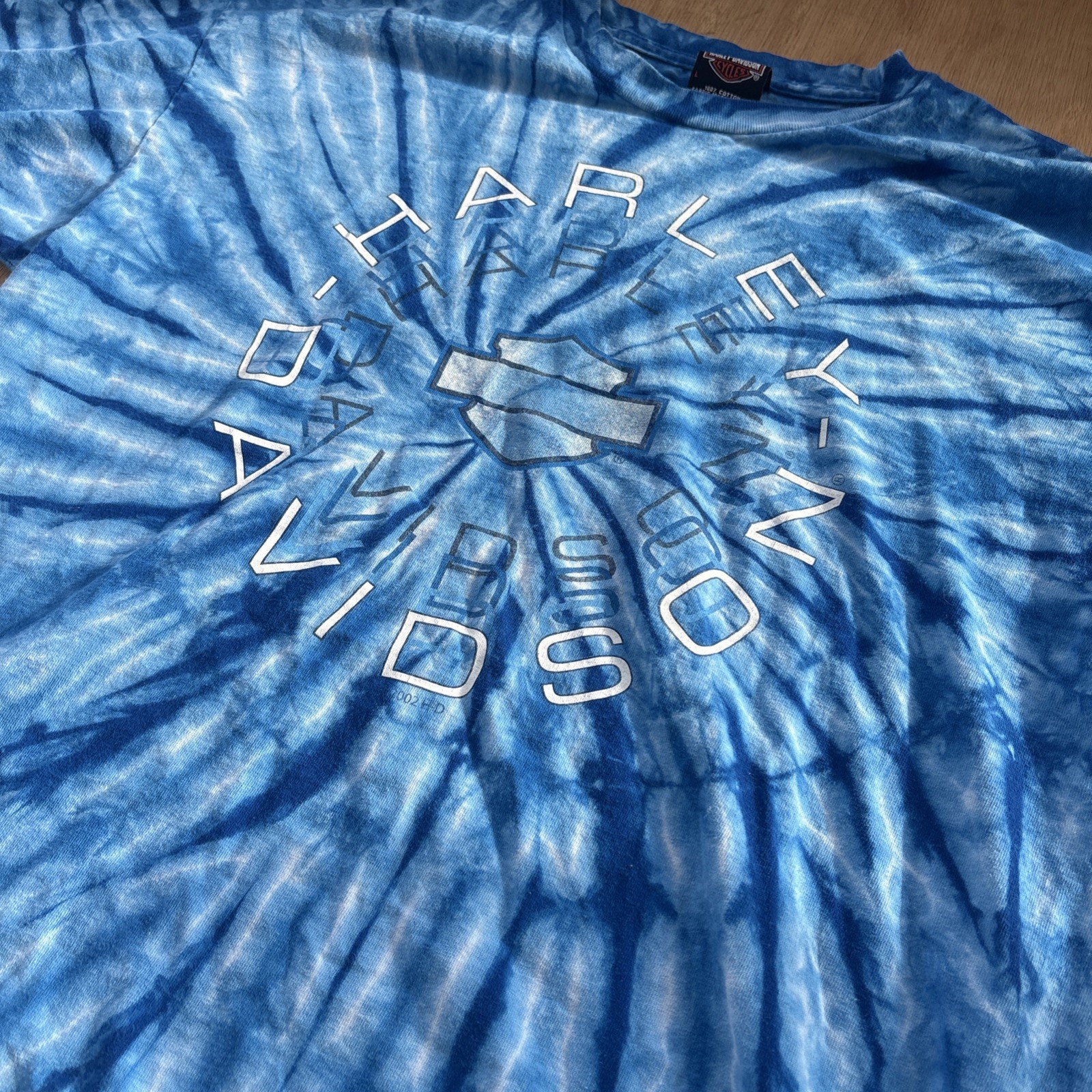 Vintage Harley Davidson Shirt Size Large Blue Tie Dye. San Diego, California. ￼