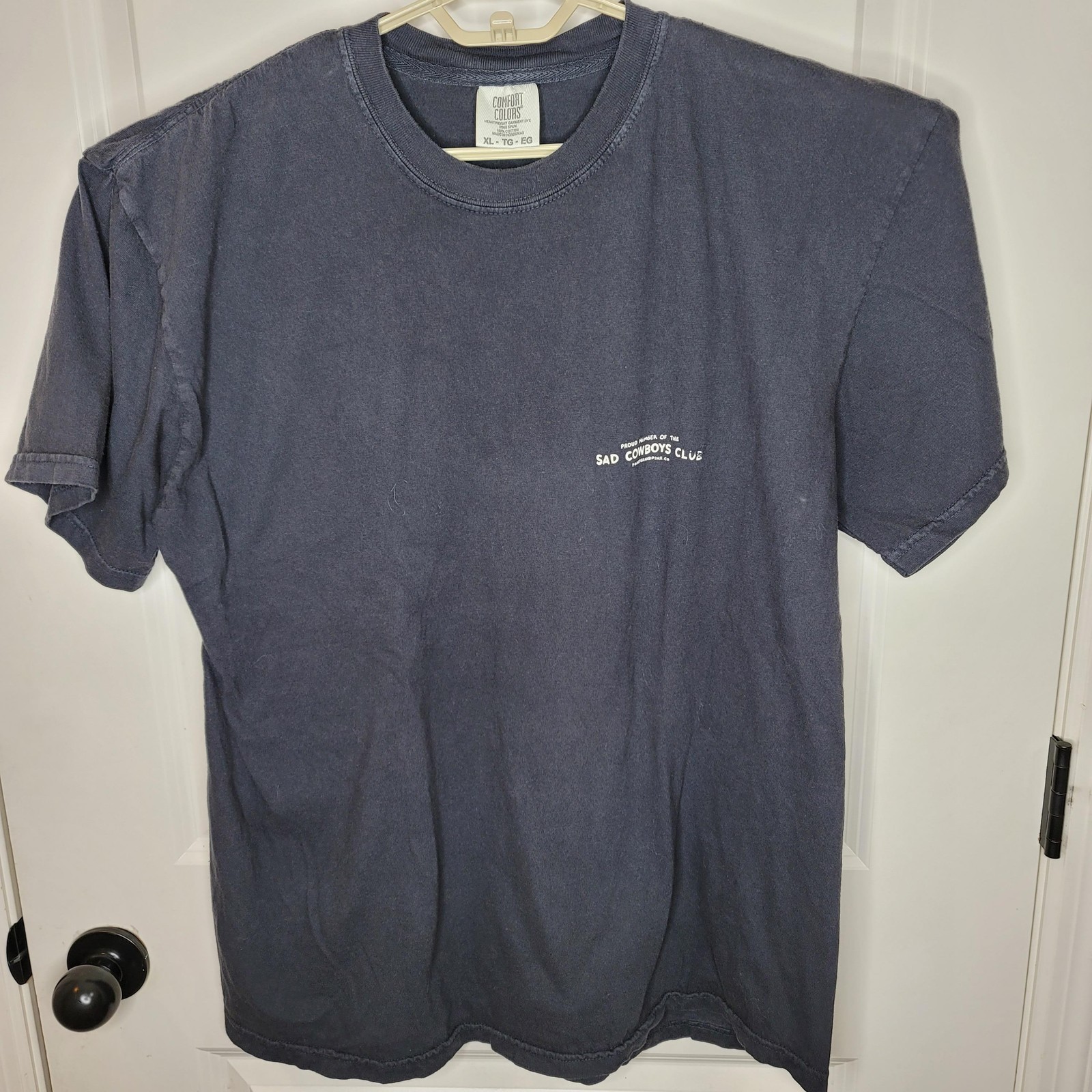 Comfort Colors Shirt Mens XL Blue Sad Cowboys Club Graphic Tee Western Rodeo