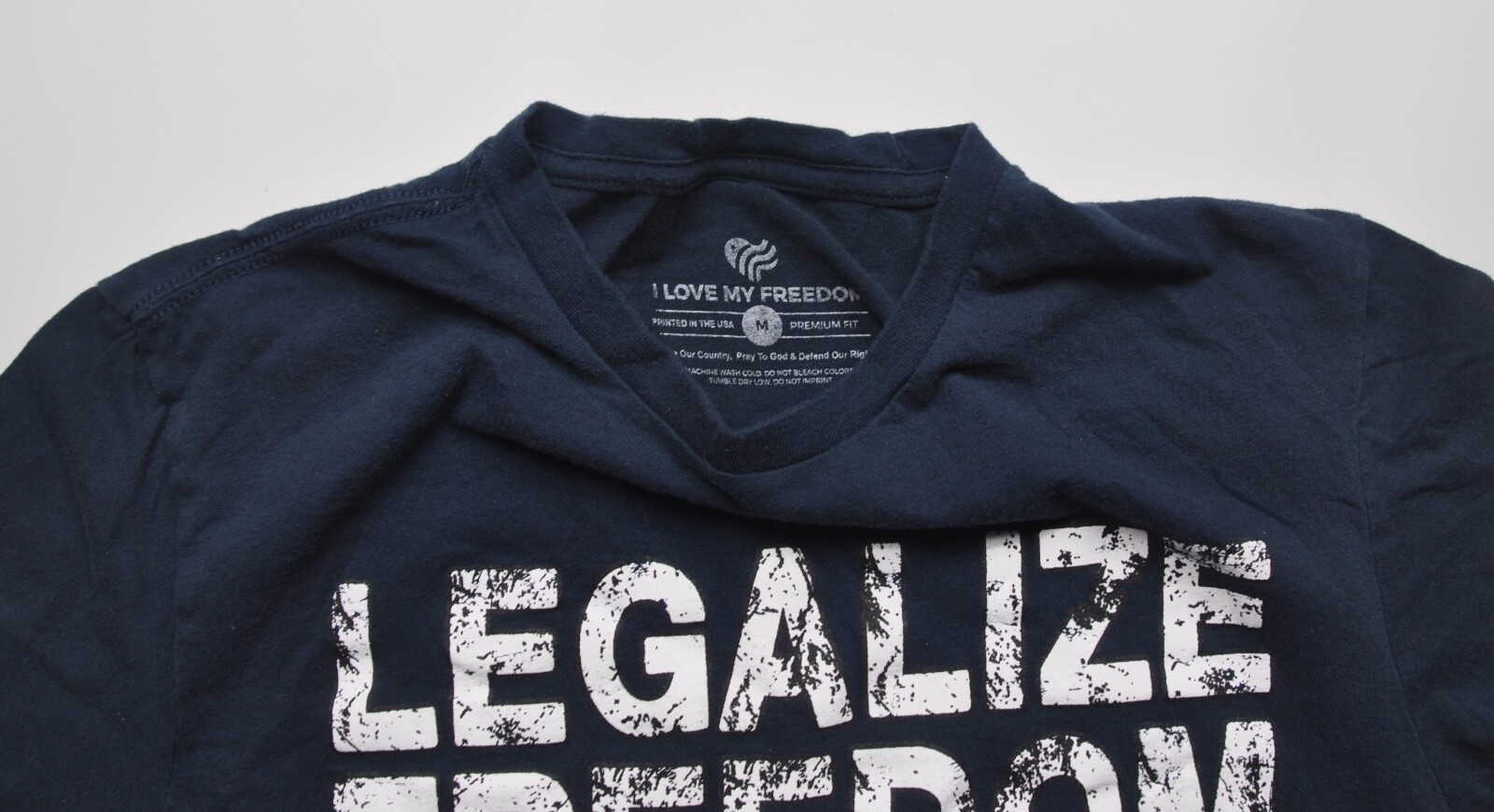I Love My Freedom Legalize Freedom T Shirt Blue Size Medium
